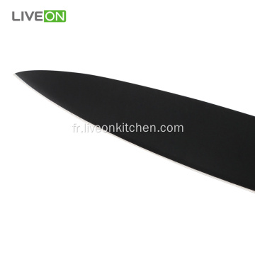 Couteau d&#39;office noir de 3,5 pouces avec manche en bois